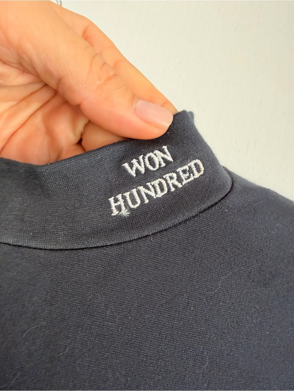 Won Hundred Women's Navy Muscle Tee - Embroidered Logo